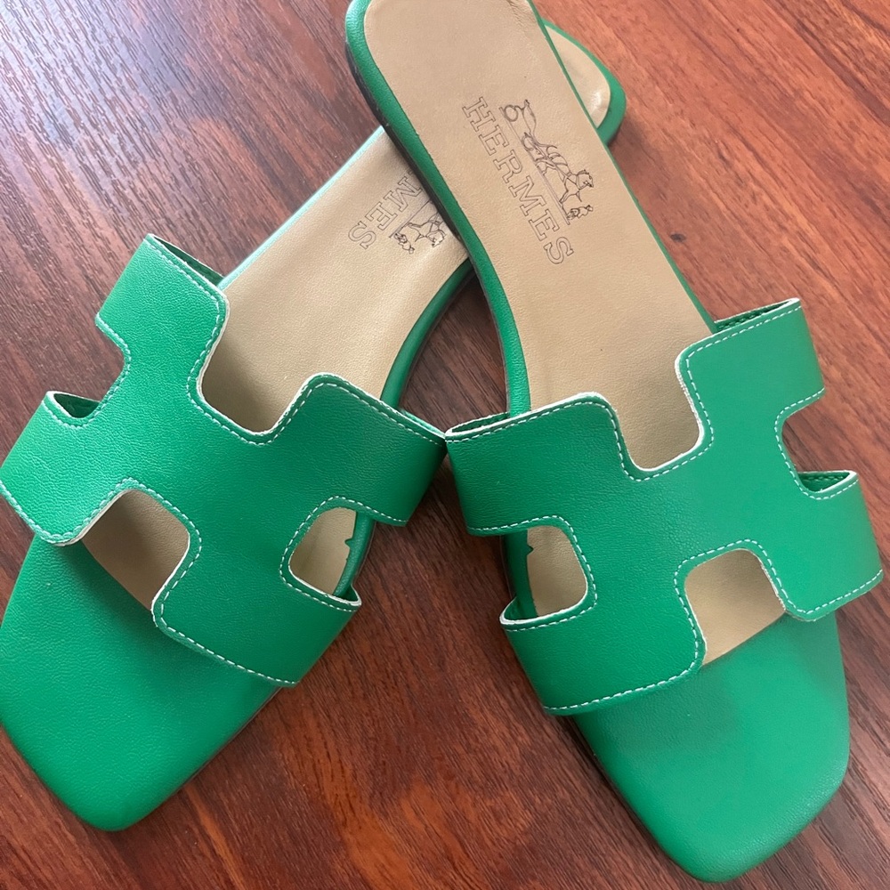 Green sandals